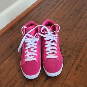 Pink Puma lightly used 8 1/2 high tops